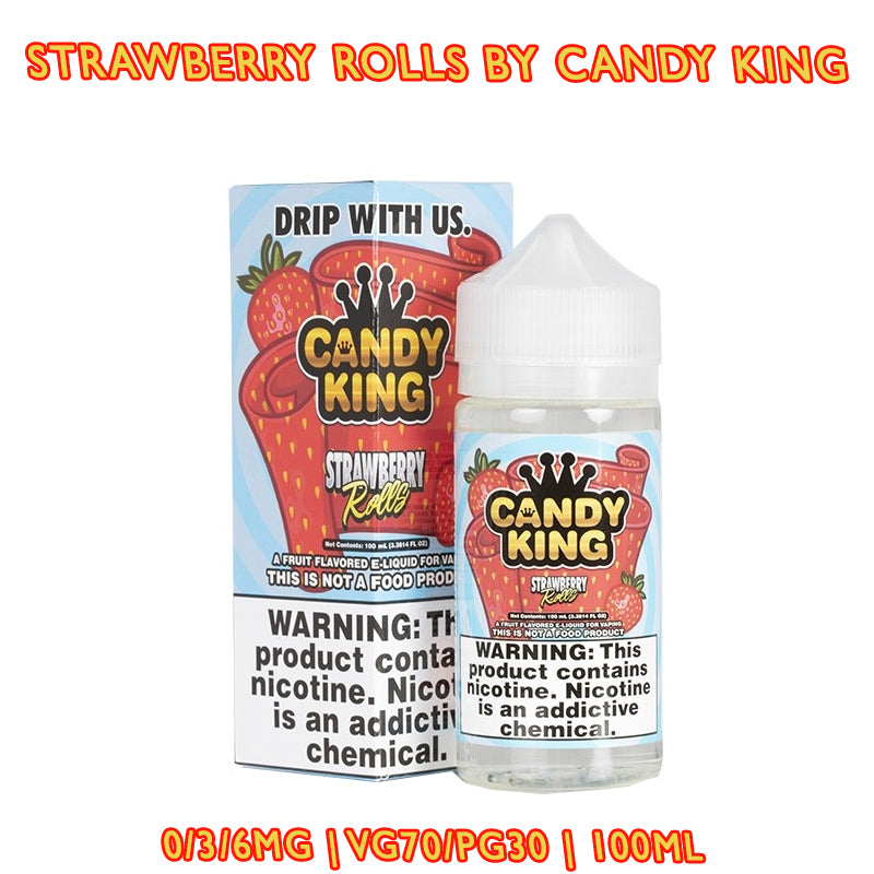 Rollos de fresa de Candy King | 100 ml 